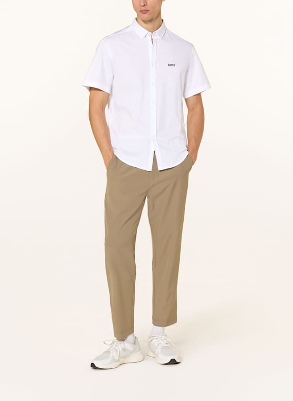 BOSS Kurzarm-Hemd MOTION Regular Fit aus Jersey WEISS