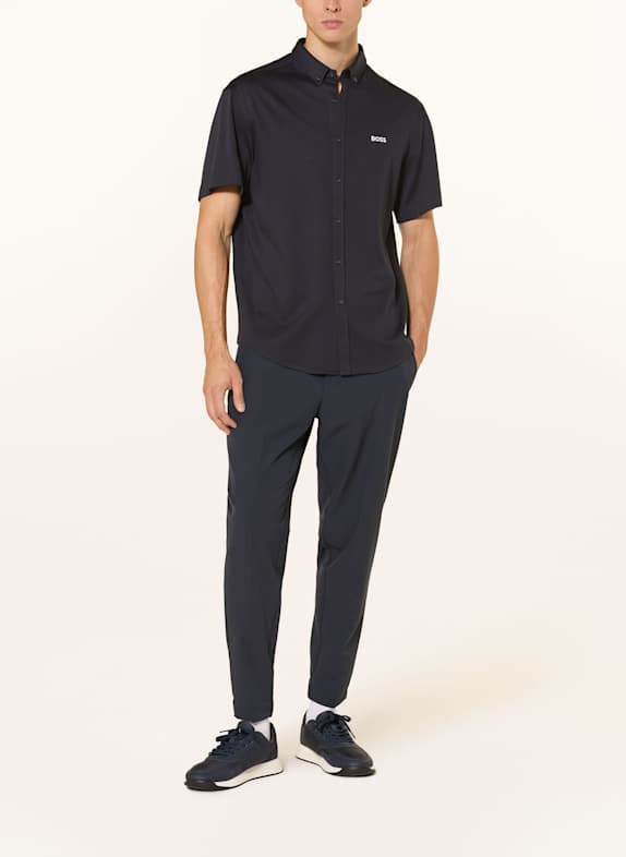 BOSS Kurzarm-Hemd MOTION Regular Fit aus Jersey DUNKELBLAU