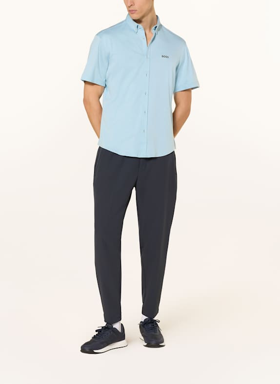 BOSS Kurzarm-Hemd MOTION Regular Fit aus Jersey HELLBLAU