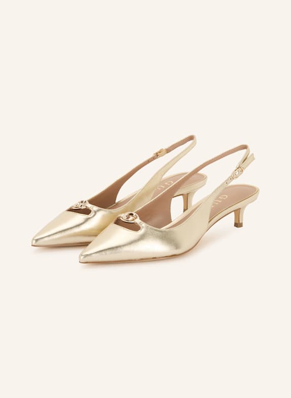 GUESS Slingpumps s otevřenou patou JESSAH ZLATÁ