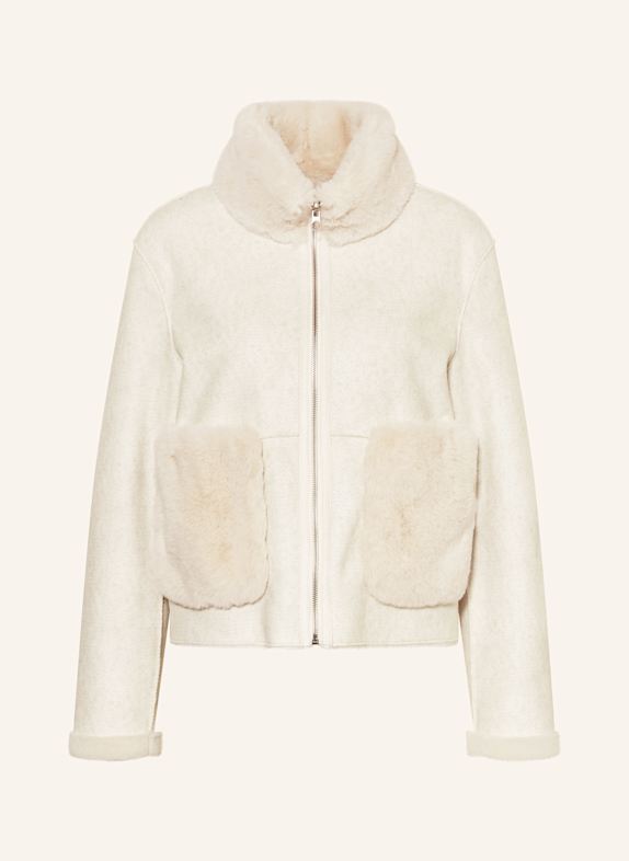 MILESTONE Jacke MSMINU zum Wenden mit Kunstpelz CREME