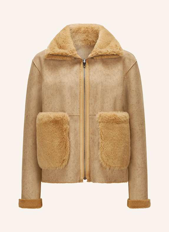 MILESTONE Jacke MSMINU zum Wenden mit Kunstpelz CAMEL