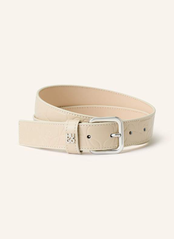 HUGO ELAYA leather belt CREAM