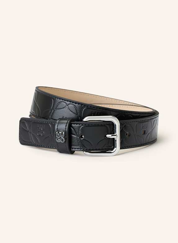 HUGO ELAYA leather belt BLACK