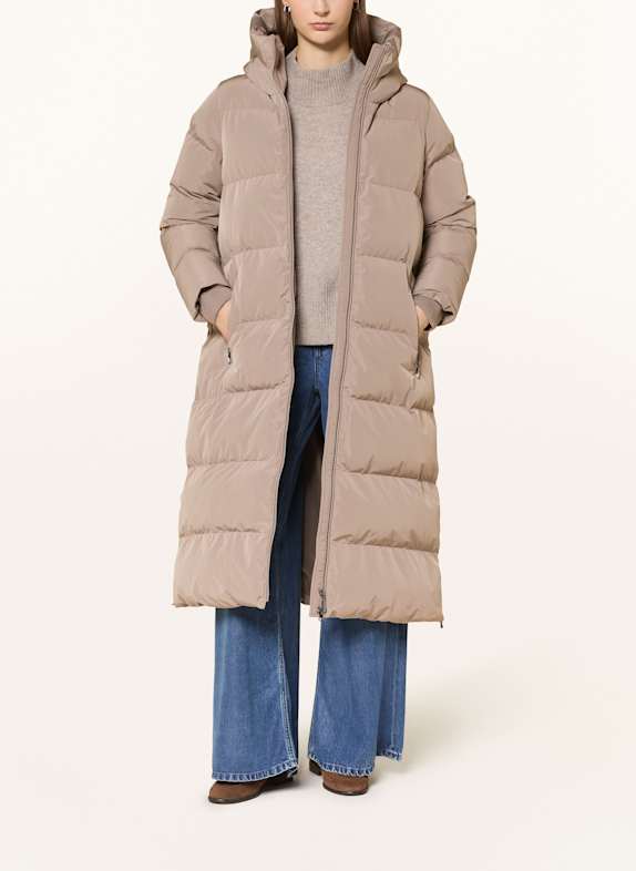 WELLENSTEYN BOUTIQUE EXTRA LONG quilted coat with DUPONT™ SORONA® insulation BEIGE
