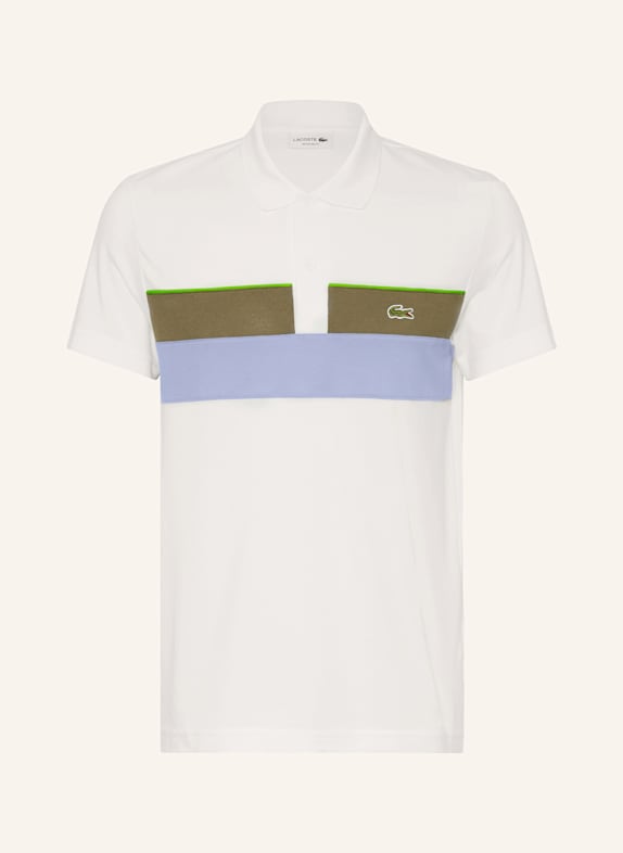 LACOSTE Pique-Poloshirt Regular Fit ECRU/ KHAKI/ HELLBLAU