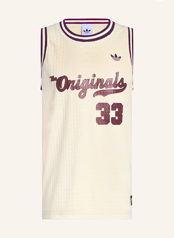 adidas Basketballtrikot BASKETBALL JERSEY CREME/ DUNKELROT/ SCHWARZ
