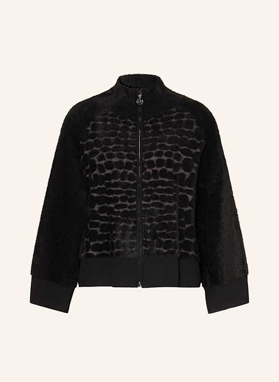 SPORTALM Strickjacke mit Kunstfell SCHWARZ