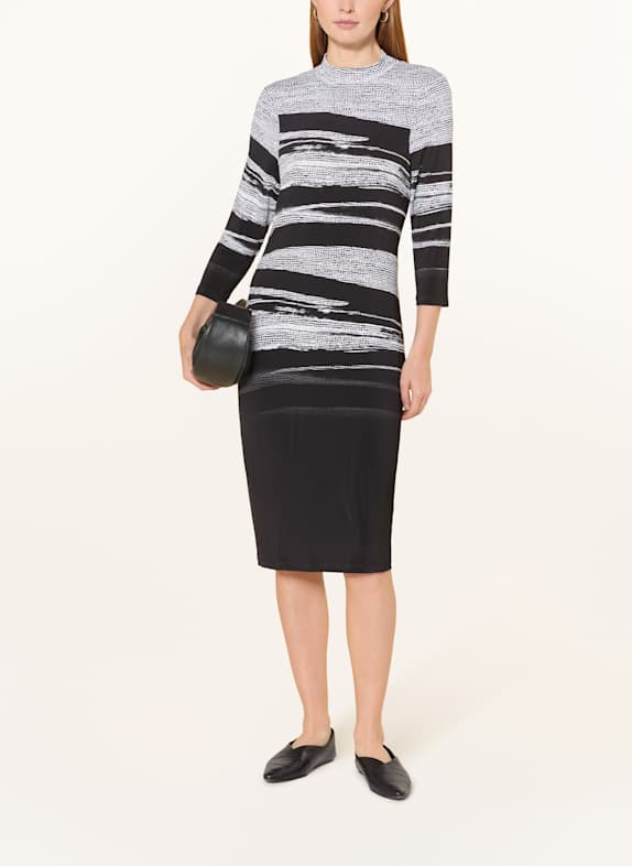 SPORTALM Jersey dress with 3/4 sleeves BLACK/ WHITE