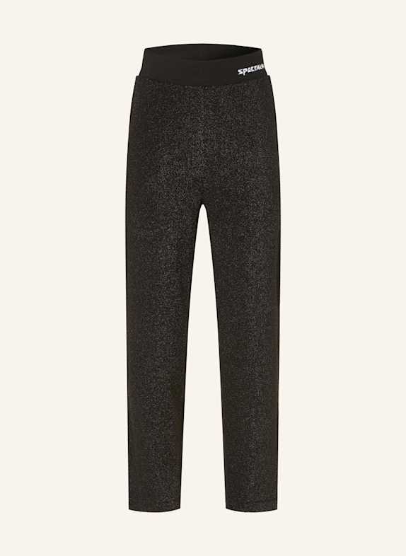 SPORTALM Jersey trousers with glitter thread BLACK