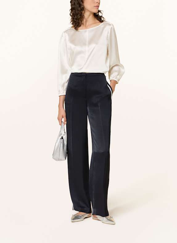 MARC CAIN Satinhose WUKARI mit Galonstreifen DUNKELBLAU