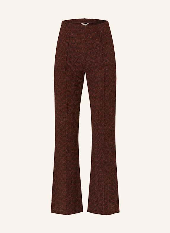 GUESS Wide leg trousers NALENY DARK BROWN/ BLACK