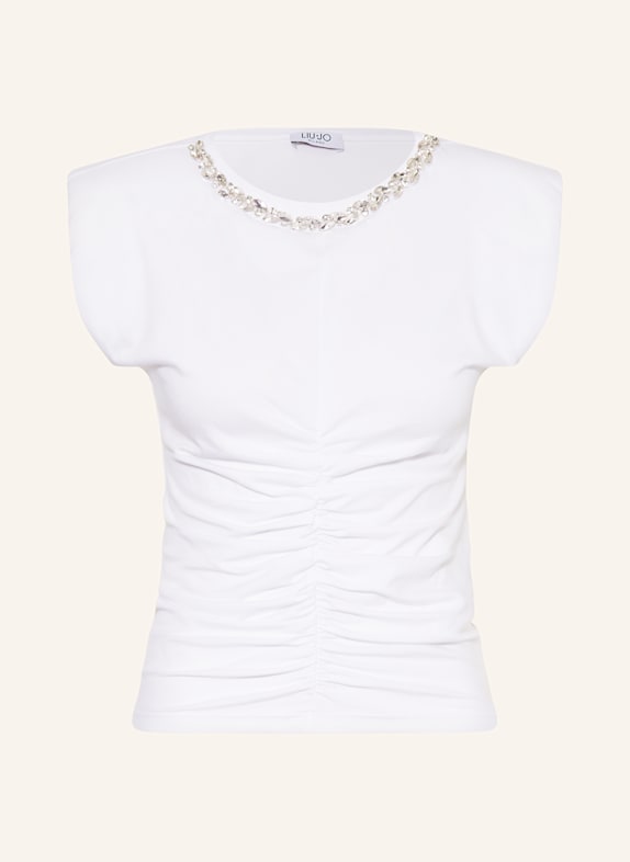 LIU JO Top with decorative gems WHITE
