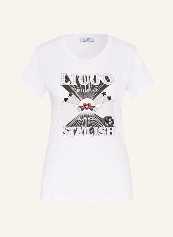 LIU JO T-shirt with decorative gems WHITE