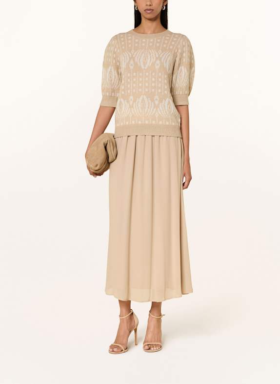 JOOP! Gebreid shirt KATHE met alpaca LICHTBRUIN / ECRU