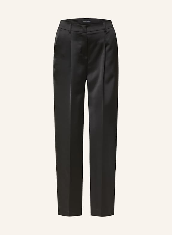 LUISA CERANO Marlenehose aus Satin SCHWARZ