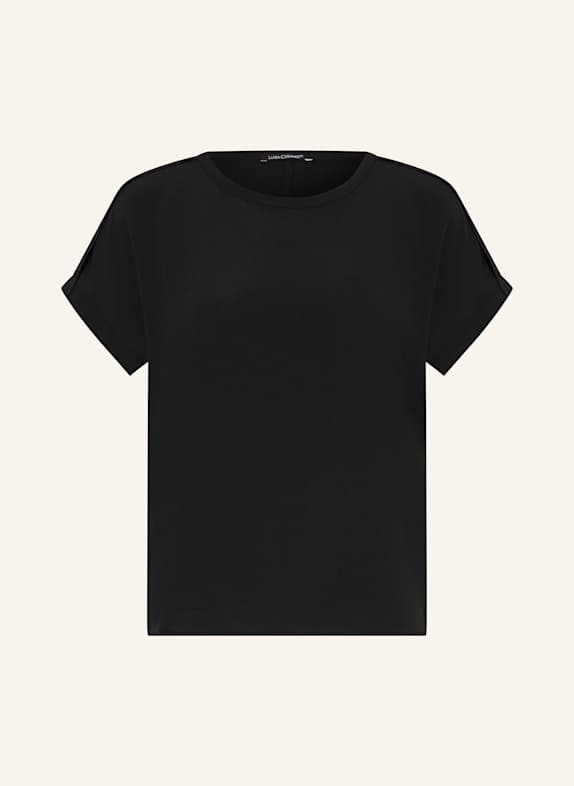 LUISA CERANO T-Shirt mit Seide SCHWARZ