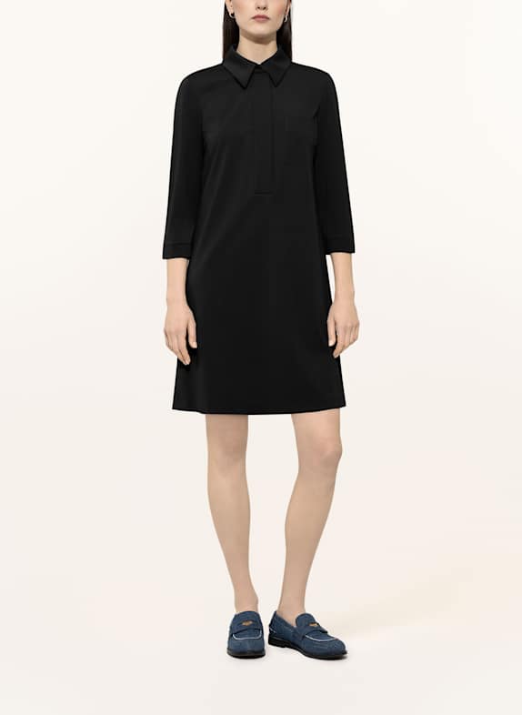 LUISA CERANO Hemdblusenkleid mit 3/4-Arm SCHWARZ