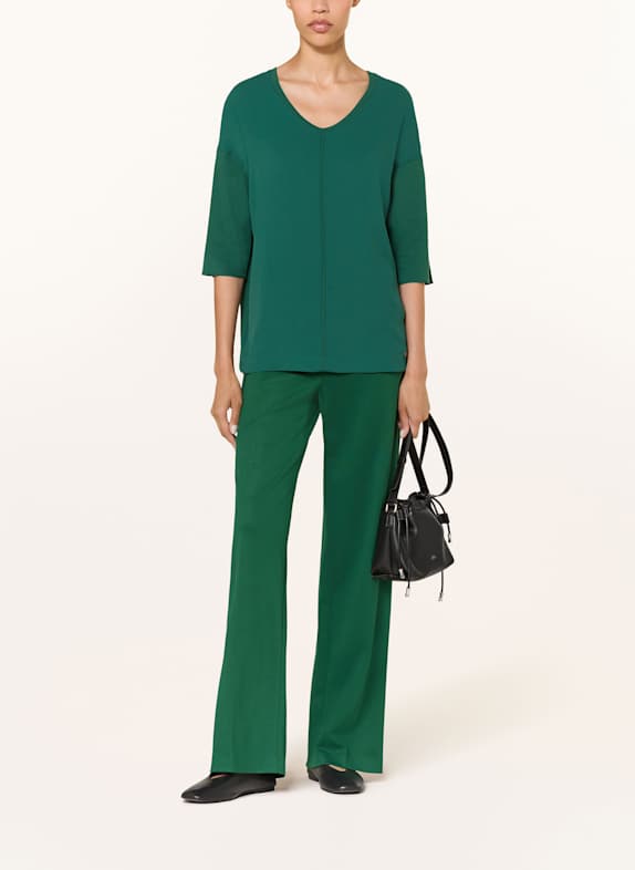 MARC CAIN Blusenshirt im Materialmix mit 3/4-Arm 556 dark jade green
