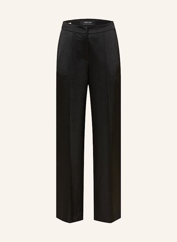 MARC CAIN Wide leg trousers WUKARI in satin 900 BLACK