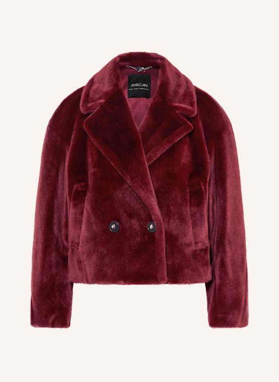 MARC CAIN Kunstpelz-Jacke DUNKELROT