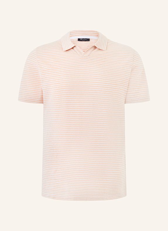 MAERZ MUENCHEN Jersey-Poloshirt Regular Fit HELLBRAUN/ WEISS