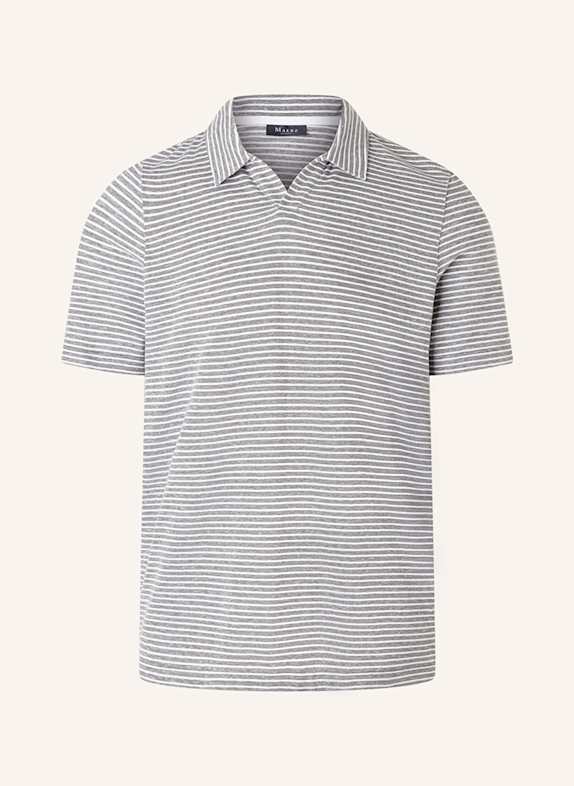 MAERZ MUENCHEN Jersey-Poloshirt Regular Fit GRAU/ WEISS