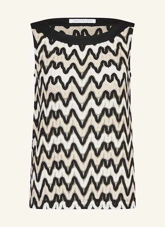 BETTY&CO Top SCHWARZ/ HELLBRAUN/ WEISS