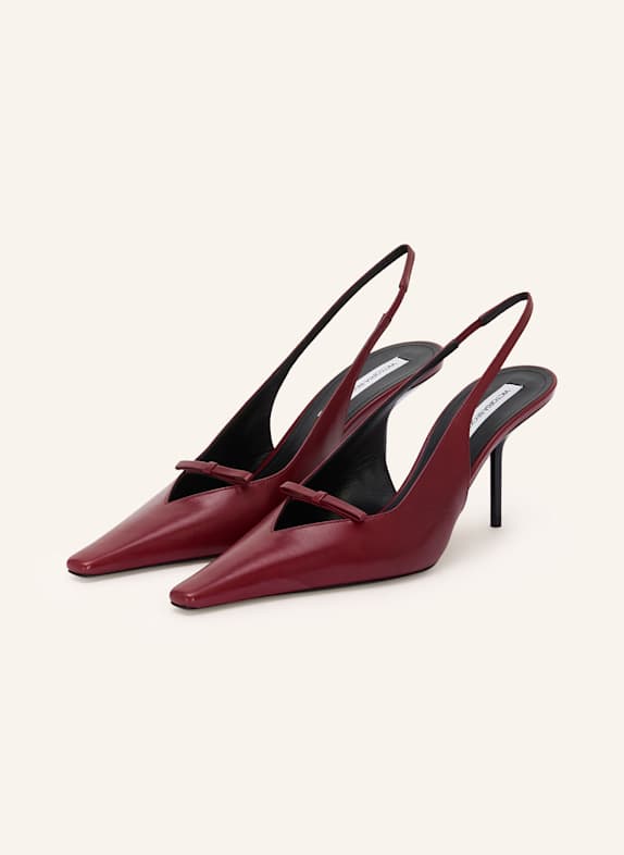 VICTORIA BECKHAM Czółenka z odkrytą piętą CIEMNOCZERWONY