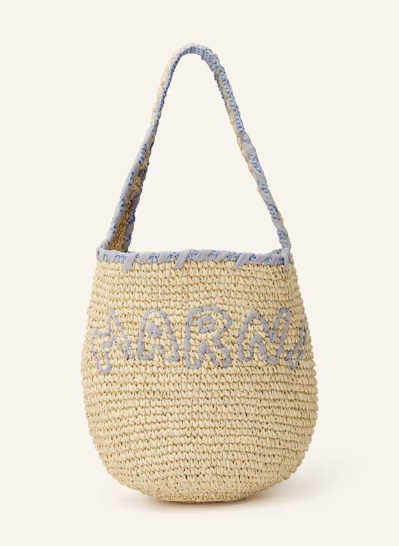 MARNI Strandtasche CREME/ HELLBLAU
