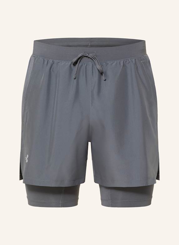 UNDER ARMOUR 2-in-1 running shorts UA LAUNCH DARK GRAY