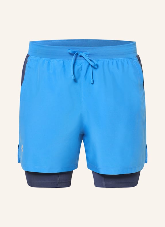 UNDER ARMOUR 2-in-1 running shorts UA LAUNCH BLUE