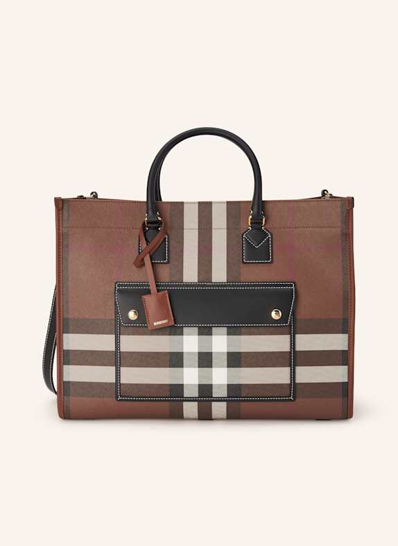 BURBERRY Shopper FREYA BROWN/ WHITE/ RED