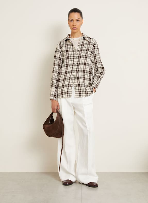 Proenza Schouler Overhemd BRONWEN CRÈME / MARRON FONCÉ