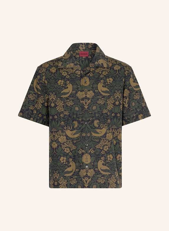 HUGO Resorthemd ESPINO Comfort Fit GRÜN/ KHAKI/ DUNKELBLAU