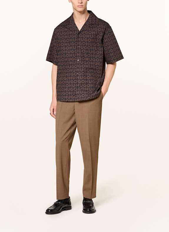 HUGO Resorthemd ESPINO Comfort Fit SCHWARZ / BRAUN