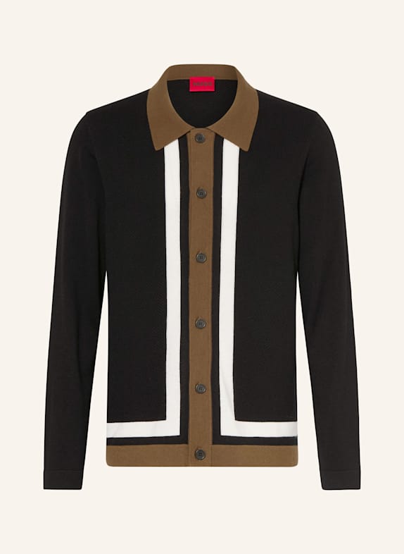 HUGO Strickjacke SPLON SCHWARZ/ BRAUN/ WEISS