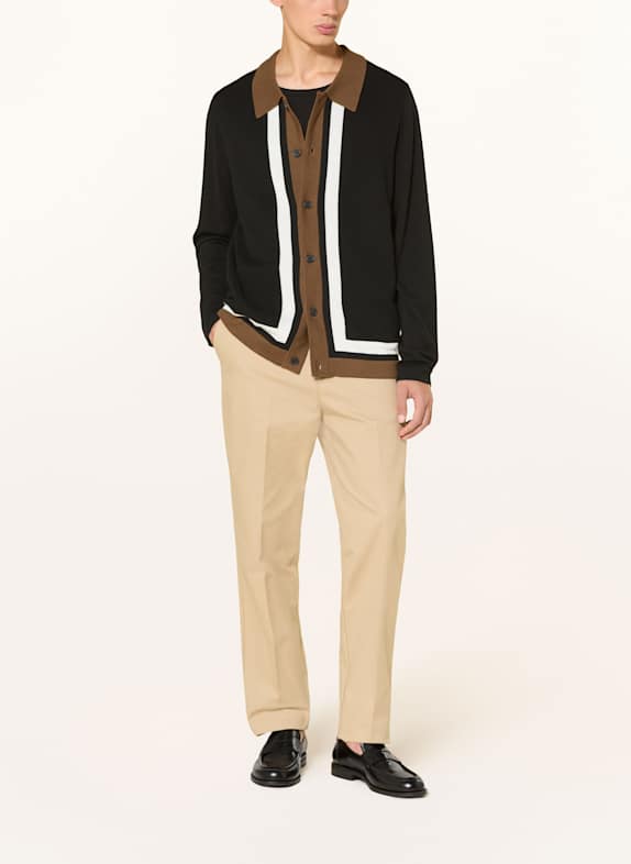 HUGO Strickjacke SPLON SCHWARZ / BRAUN / WEISS