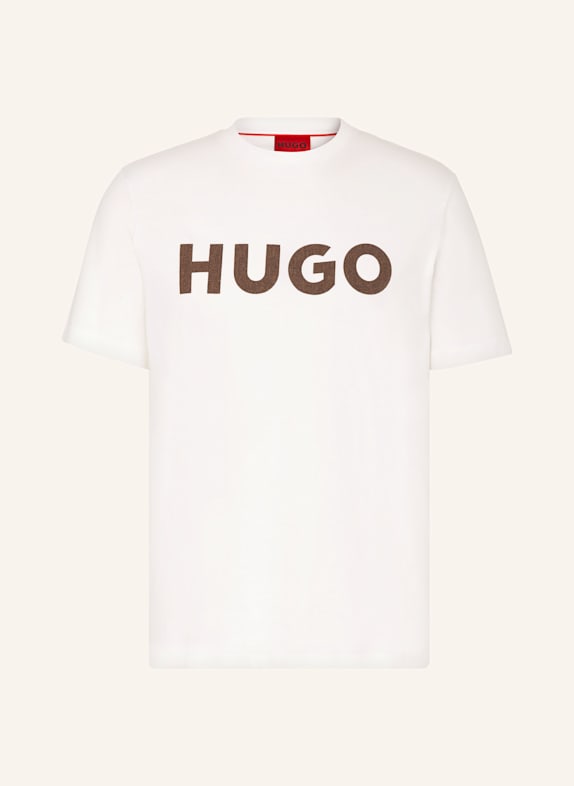 HUGO T-shirt DULIVIO ECRU/ BLACK