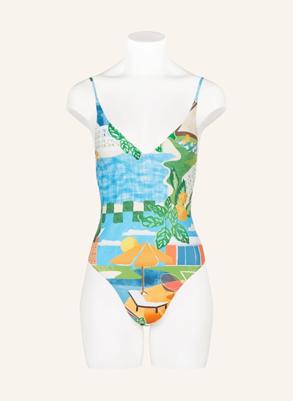 SEAFOLLY Badpak SUNSET TURQUOISE / GROEN / ORANJE
