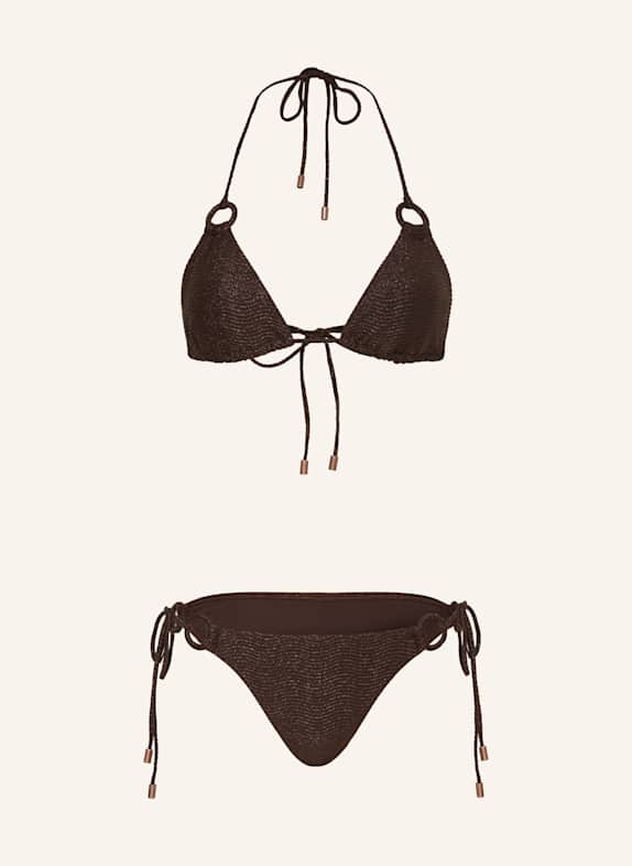 ZIMMERMANN Triangel-Bikini COCO mit Glitzergarn DUNKELBRAUN