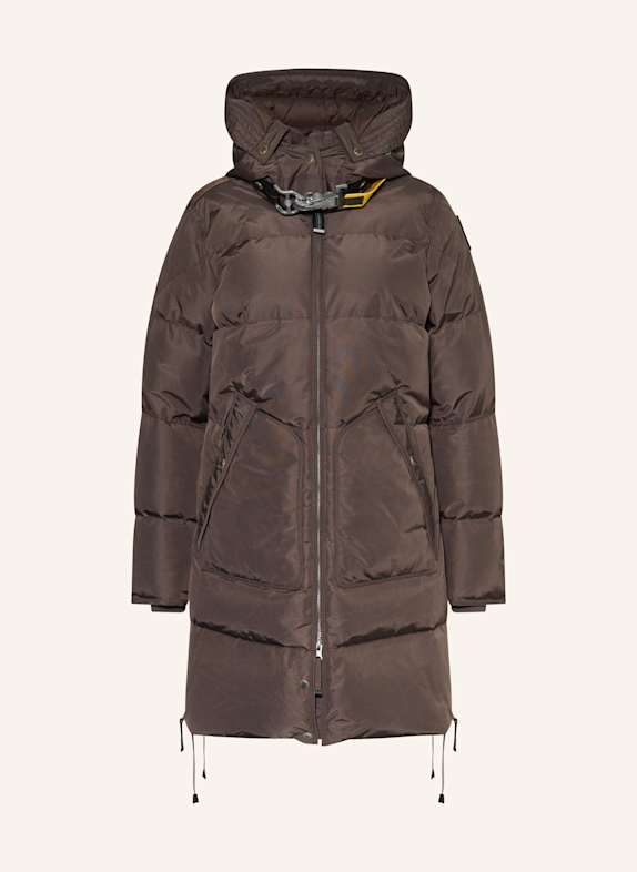 PARAJUMPERS Daunenmantel LONG BEAR mit abnehmbarer Kapuze DUNKELBRAUN