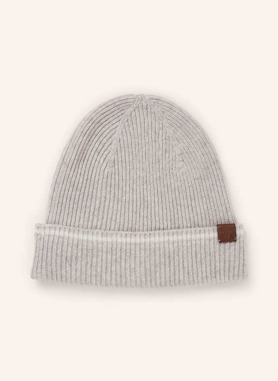 eleventy Cashmere-Mütze HELLGRAU/ WEISS