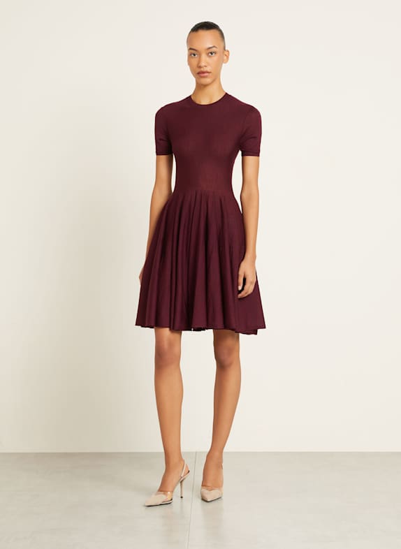 ALAÏA Dress SKATER made of wool DARK PURPLE
