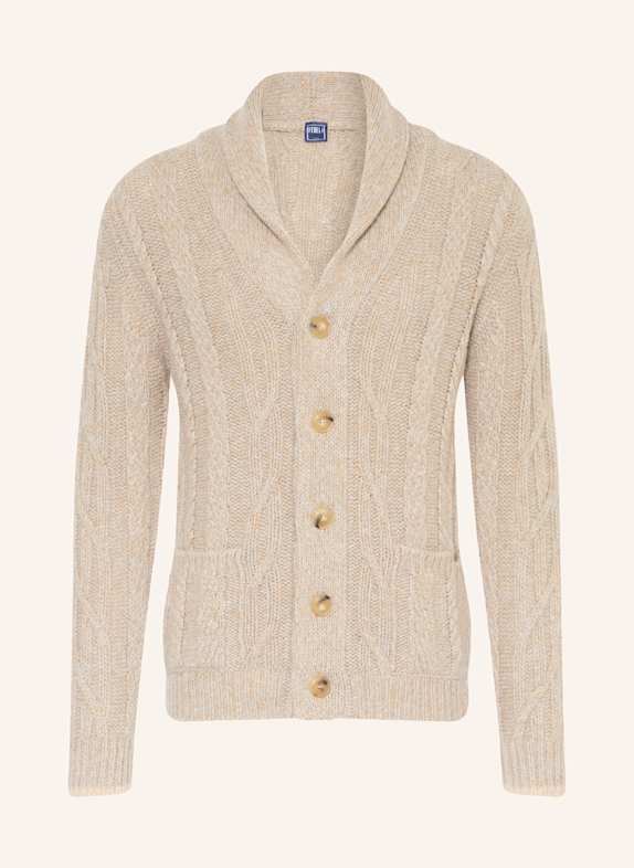 FEDELI Strickjacke mit Alpaka BEIGE / GRAU