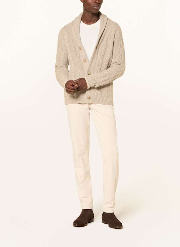 FEDELI Gebreid vest met alpaca BEIGE / GRIJS