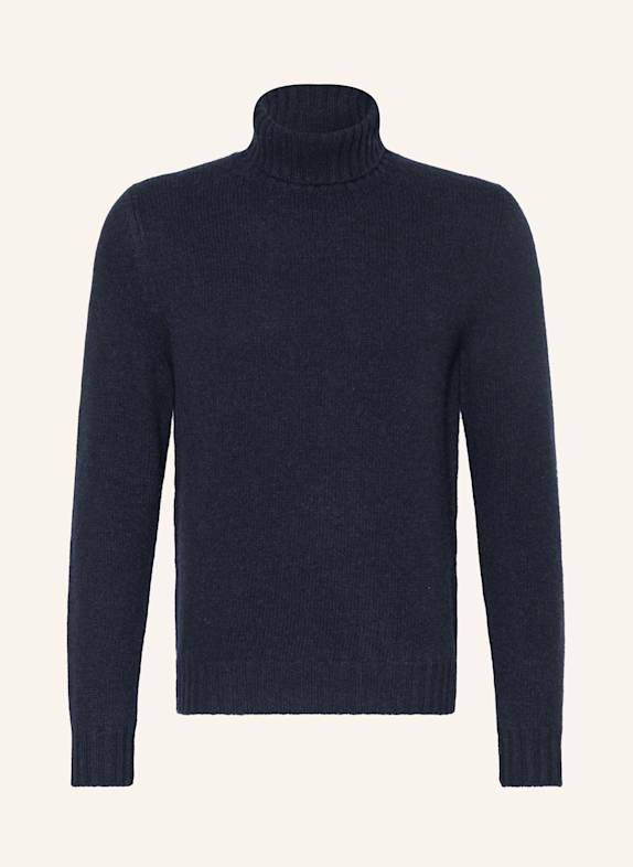FEDELI Rollkragenpullover mit Cashmere DUNKELBLAU
