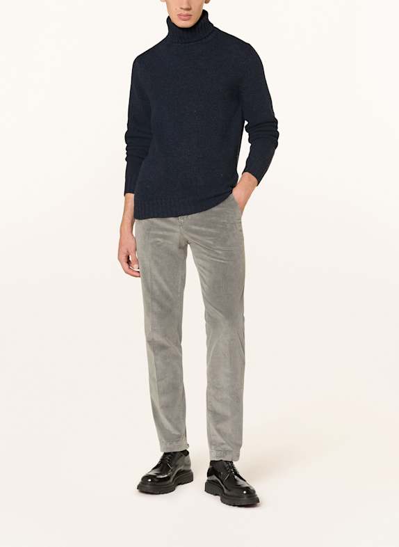 FEDELI Trui met col en kasjmier DONKERBLAUW