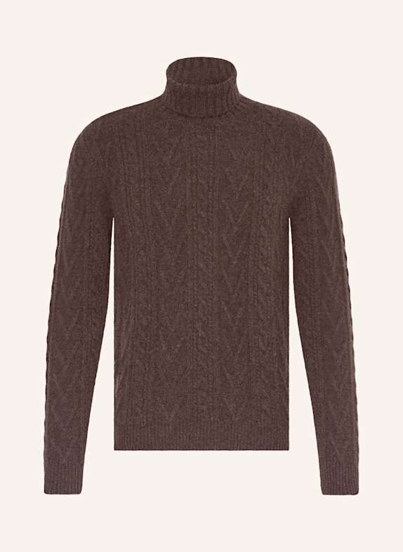 FEDELI Rollkragenpullover mit Cashmere BRAUN