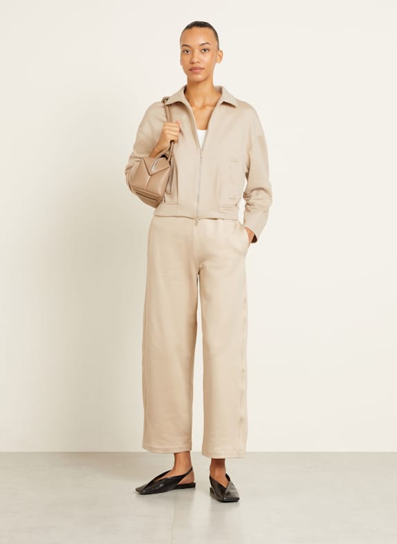 Max Mara Spodnie dresowe FILOVIA z dodatkiem jedwabiu CAMELOWY